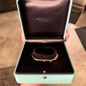 Tiffany & Co. 18k Rose Gold Lock Bracelet with Diamond Accents